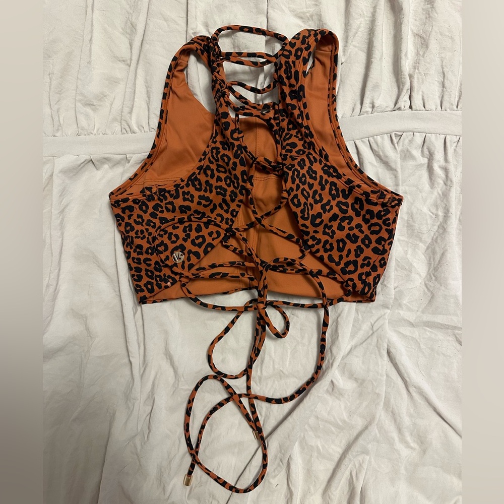 Buffbunny Collection Surf Side Bikini Top - BROWN LEOPARD PRINT - Picture 3 of 7